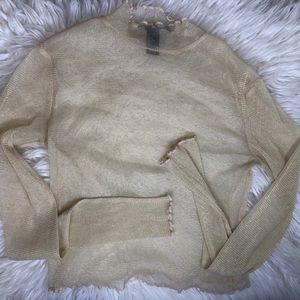 Sparkly Gold See Through Crop Top